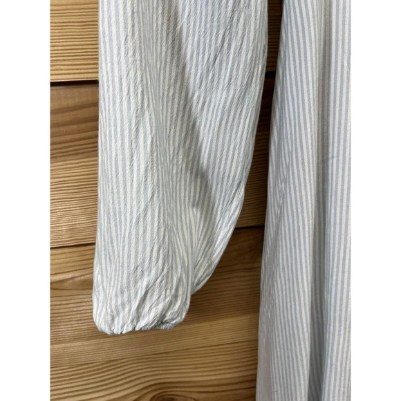 Torrid Dress 1X Light Blue White Stripe Off Shoulder Ruffle Sleeve Festival B84 - Picture 7 of 16